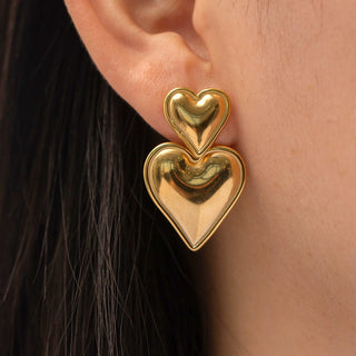 Sophie Double Heart Ohrringe Gold