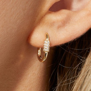 DIAMOND HUGGIE EARRINGS GOLD