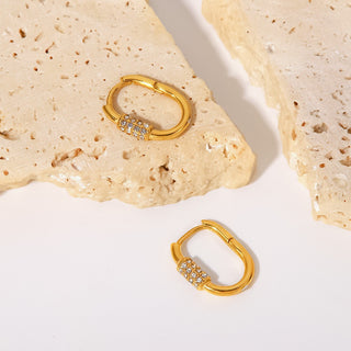 DIAMOND HUGGIE EARRINGS GOLD