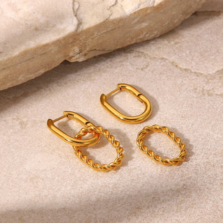 DUAL HOOP EARRINGS GOLD