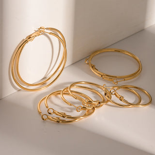 FINE SIMPLE HOOP OHRRINGE GOLD 30MM