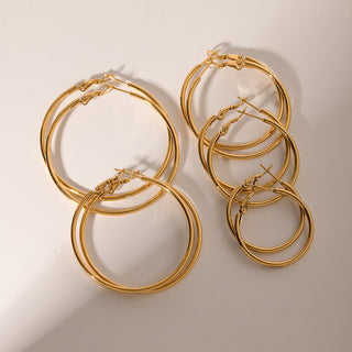 FINE SIMPLE HOOP OHRRINGE GOLD 50MM