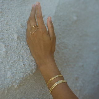 glitter twist armband gold