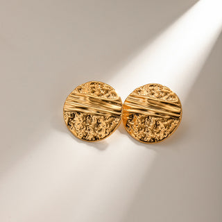 SAND ROUND EARRINGS GOLD