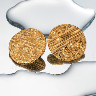 SAND ROUND EARRINGS GOLD