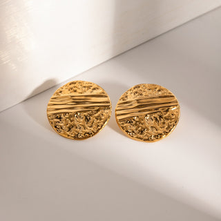 SAND ROUND EARRINGS GOLD