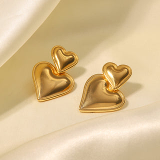 Sophie Double Heart Ohrringe Gold