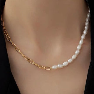 CHAIN ​​PEARL NECKLACE GOLD