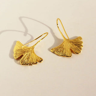 GINKGO LEAF EARRINGS GOLD