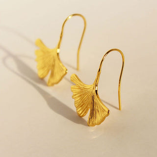 GINKGO LEAF EARRINGS GOLD