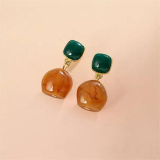 GREEN BROWN OPAL EARRINGS