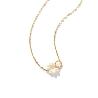 LOVE PEARL HOOP NECKLACE GOLD