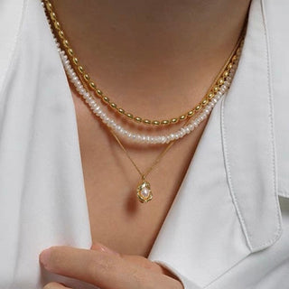 UNIQUE PEARL NECKLACE GOLD